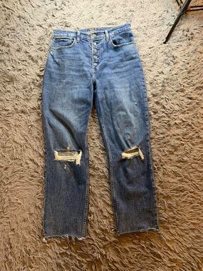 Abercrombie and Fitch distressed ultra high rise button fly mom jeans sz 30